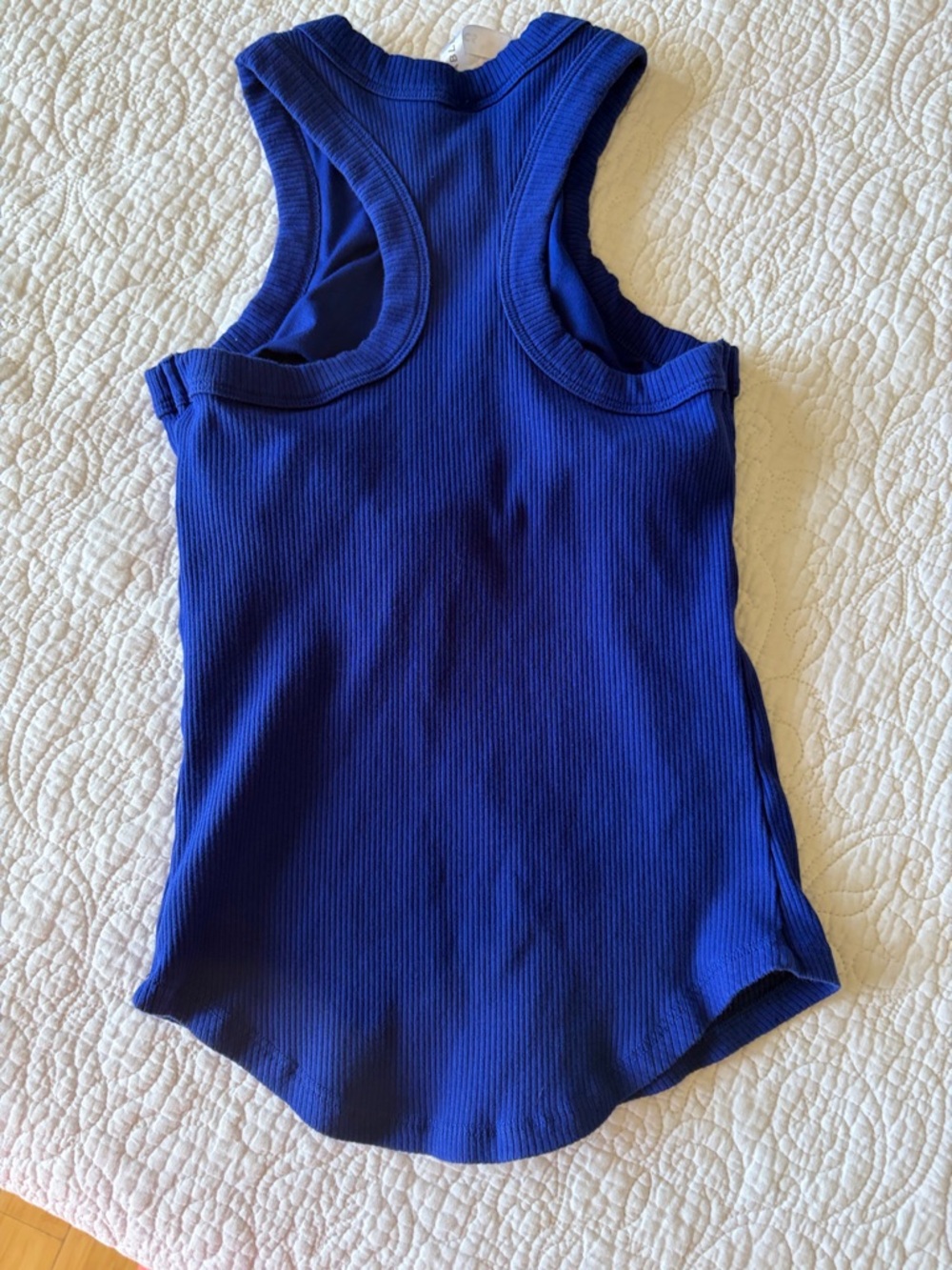 Fabletics Women’s Royal Blue Ribbed Racerback Tank - Picture 3 of 4
